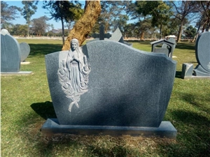 Absolute Black Granite Grave Monument Head