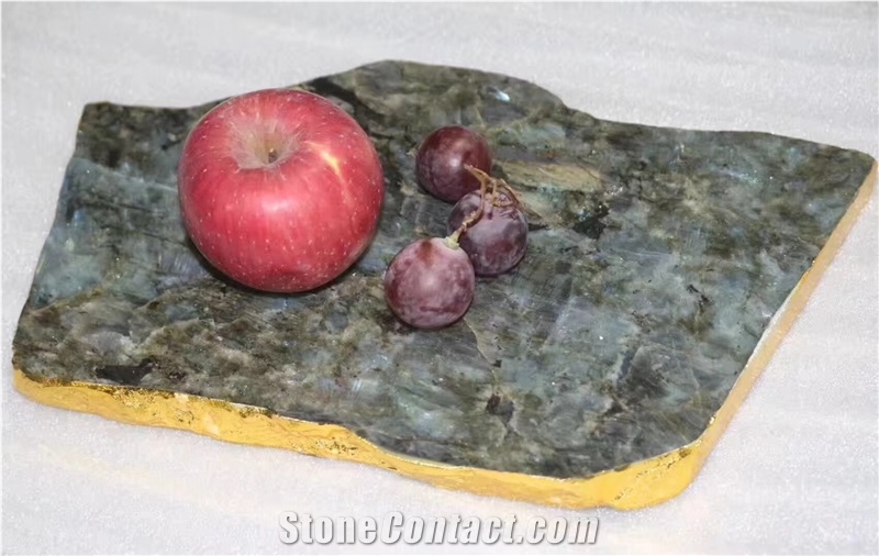 Agate Gemstone Plate Surface Table Plate Angle Edg