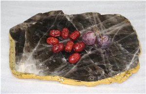 Agate Gemstone Plate Surface Table Plate Angle Edg