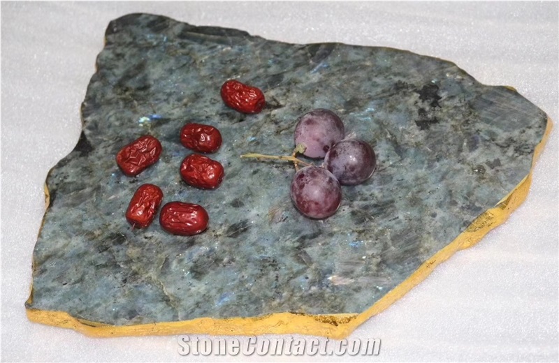 Agate Gemstone Plate Surface Table Plate Angle Edg