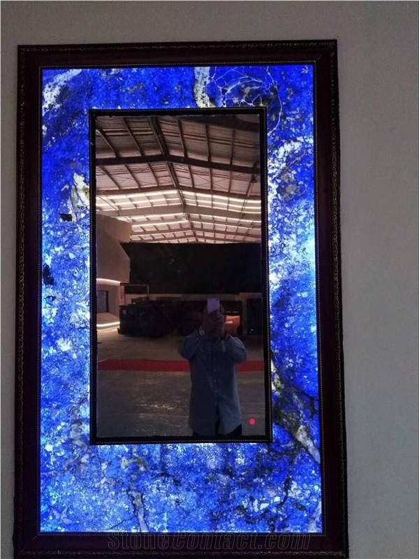 Azul Blue Behia Brazil Granite Quartz Step Backlit