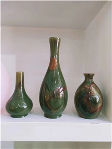 Flower Vase,Green Onyx Vases for Home Decorative