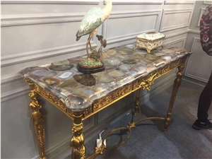 Grey Pearl Agate Luxury Table
