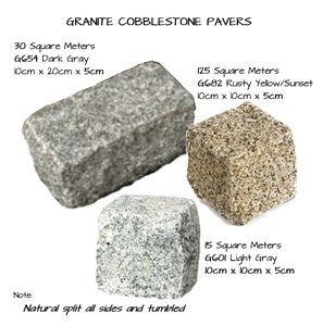 Tumbled Sunset Gold Granite Cobble Paver Light Gre Tumbled Sunset Gold Granite Cobble Paver Light Gre