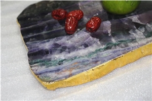 White Crystal Plate Agate Gemstone Home Furniture