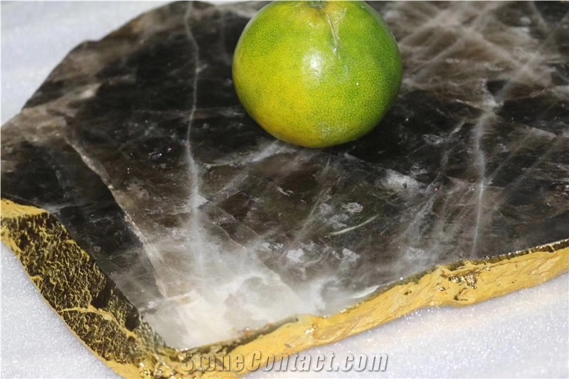 White Crystal Plate Agate Gemstone Home Furniture
