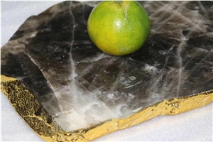 White Crystal Plate Agate Gemstone Home Furniture