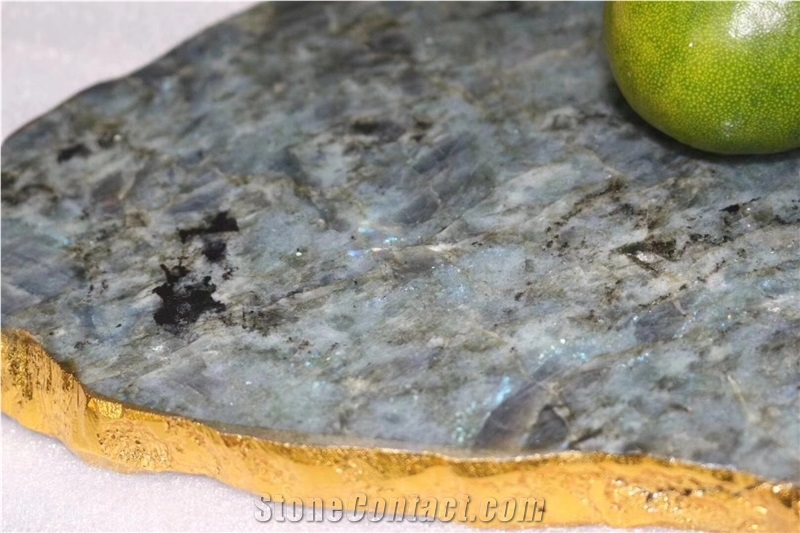 White Crystal Plate Agate Gemstone Home Furniture