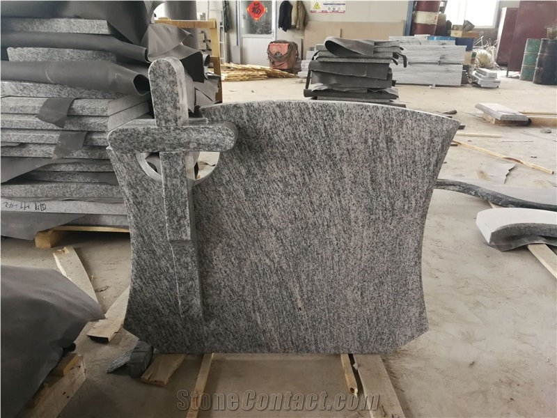 China New Viscont White Granite Cross Tombstones