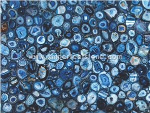 Blue Semiprecious Stone Kitchen Countertop Bar Top