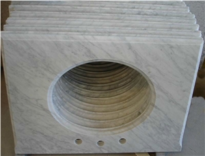 Carrara White Marble Vanity Top Sink Bathroom