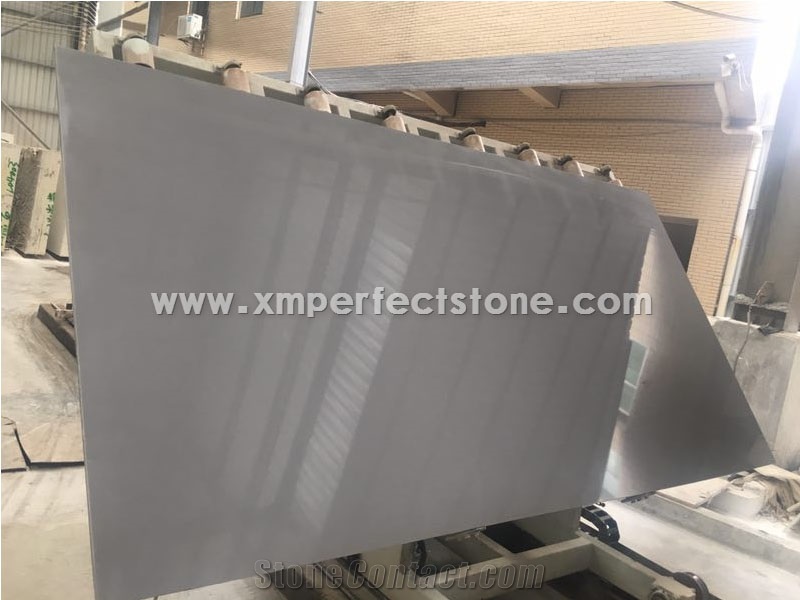 Pure Grey Artificial Marble Slabs Tiles for Wall