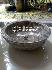 Caramel Brown Marble Vessel Wash Basins