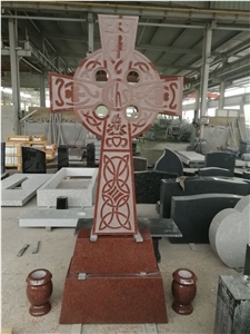 India Red Sandblasted Celtic Cross India Red Sandblasted Celtic Cross