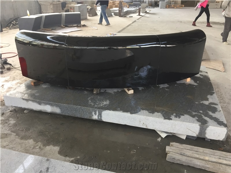 Jet Black Granite With Etching Monument