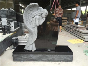 Shanxi Jet Black with Angel Caving Mouuments