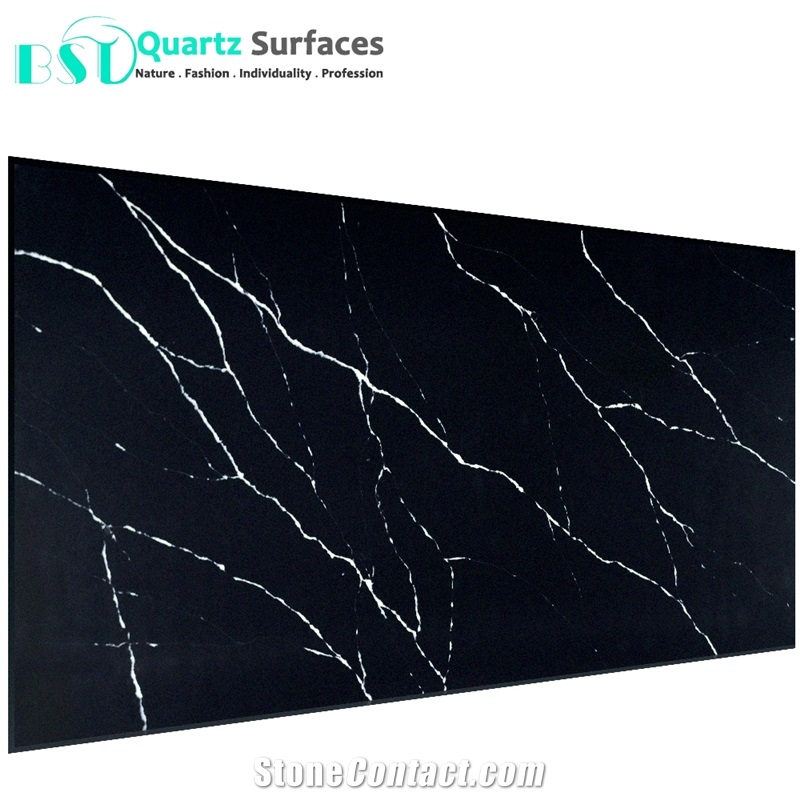 Black Marquina Artificial Quartz Stone Slabs