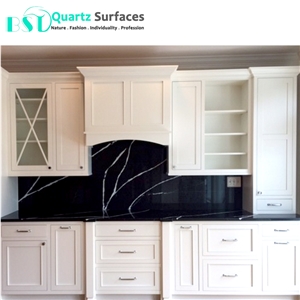 Black Marquina Artificial Quartz Stone Slabs