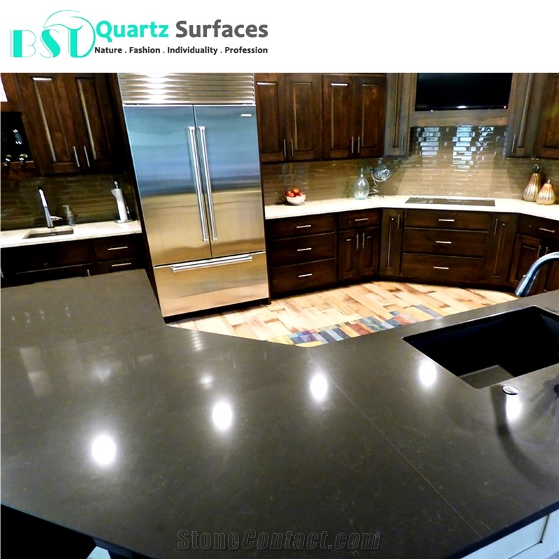 Brown-Based Quartz Stone Dining Table Top
