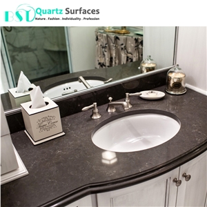 Brown-Based Quartz Stone Dining Table Top