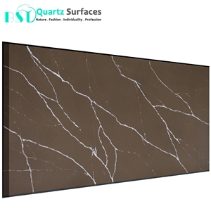 Coffee Brown Quartz Stone Dining Table Top