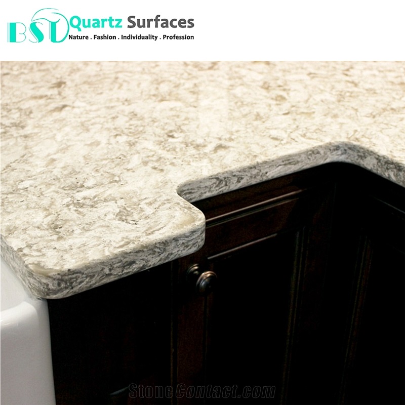 Seashell Quartz Slab for Kitchen Island Tops