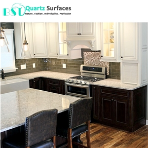 Seashell Quartz Slab for Kitchen Island Tops