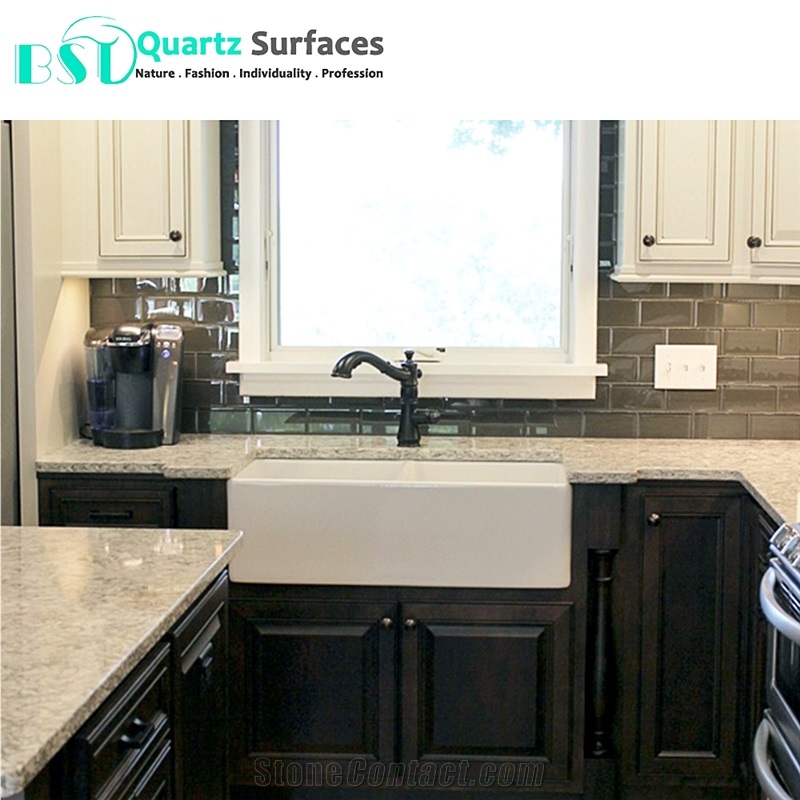 Seashell Quartz Slab for Kitchen Island Tops