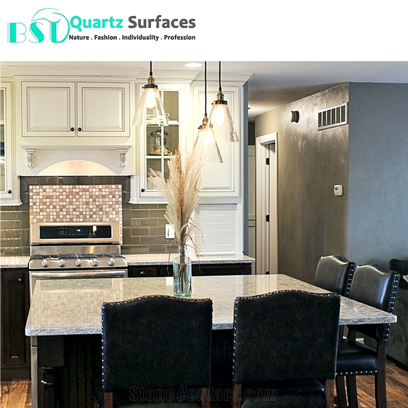 Seashell Quartz Slab for Kitchen Island Tops