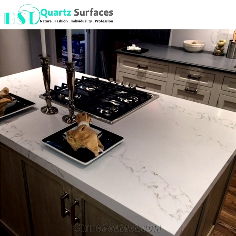 Statuario Barista White Quartz Stone Slab