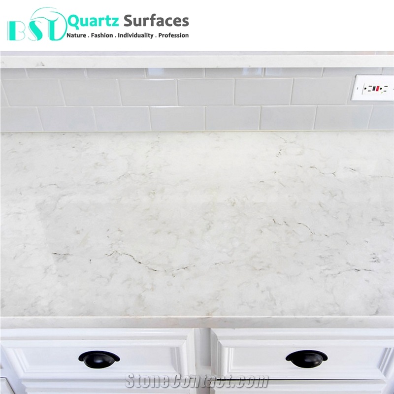 White Carrara Quartz Stone Island Top