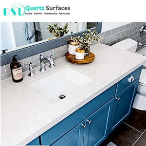 White Mist Artificial Quartz Kitchen Countertop