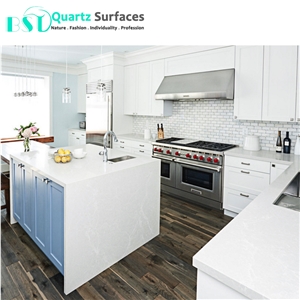 White Mist Artificial Quartz Kitchen Countertop