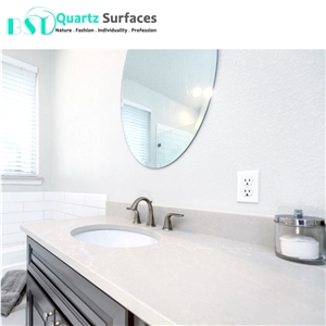White Mist Artificial Quartz Kitchen Countertop