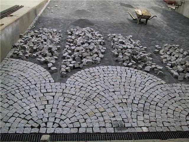 Bergama Grey Granite Landscaping Stones, Roadside Stone, Kerbstone