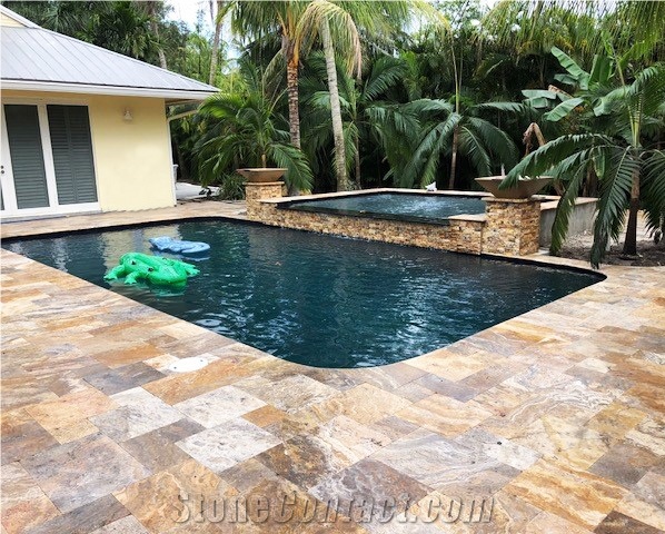 Da Vinci Travertine Exterior Pattern Pavers