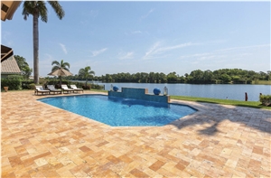 Gold Travertine Walkway Pavers