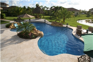 Ivory Travertine Swimming Pool Pavers