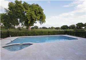 Ivory Travertine Swimming Pool Pavers