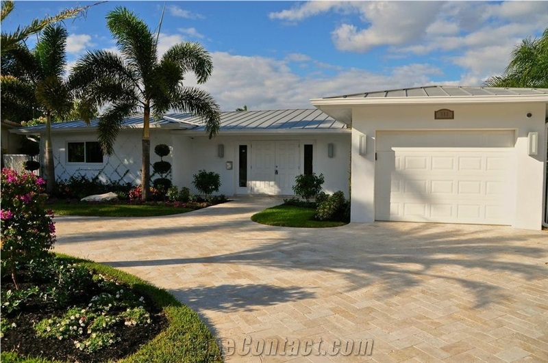 Ivory Travertine Swimming Pool Pavers