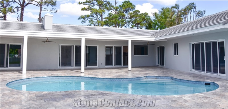 Silver Travertine Pavers