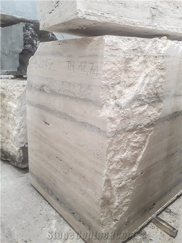 Travertino Silver Light Blocks, Italy Travertine Block
