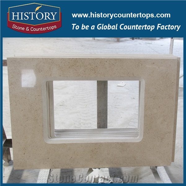 Custom Desert Beige Limestone Vanity Tops