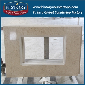 Custom Desert Beige Limestone Vanity Tops