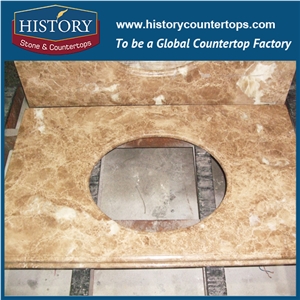 Light Crystal Brown Emperador Marble Vanity Tops