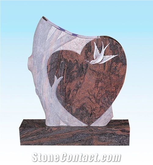 Multicolor Red Granite Gravestone
