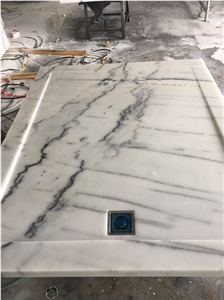 Bathroom Accessory White Marble Tray Customized
