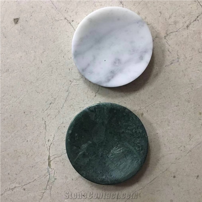 Bathroom Vokalas Marble Soap Dishes Round Shape