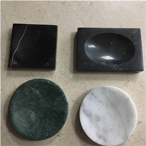 Bathroom Vokalas Marble Soap Dishes Round Shape