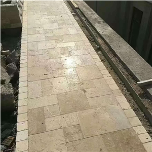 Beige Travertine Floor Tiles French Pattern Beige Travertine Floor Tiles French Pattern